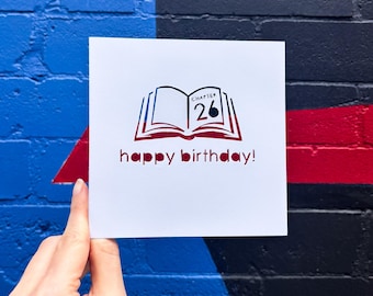 Book Birthday Card, Book Theme Gifts, Chapter 30, Custom Birthday Card, Book Party Theme, Bookish Gift, for Book Lover, Hand Cut Card