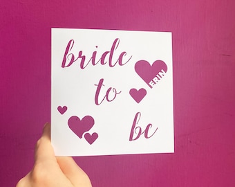 Custom Bridal Shower Card for Bride, Wedding Shower Card, Bridal Shower Gift for Bride to Be, Custom Engagement Card, Hand Cut Card for Her