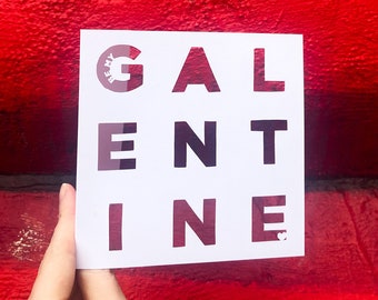 Be My Galentine Card, Card for Best Friend, Galentines Party Gift, Valentine's Day Card, V-Day Greeting Card for Kid,  Hand Cut Card