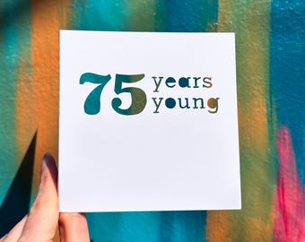 Custom Birthday Card, Over the Hill Gift, 50 Years Old Card, Birthday Card for Him, Milestone Birthday Card, 75th Birthday, Hand Cut Card