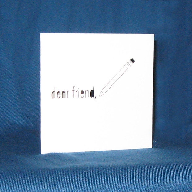 Dear Friend Hand Cut Card Etsy