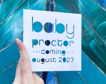 Personalized Baby Announcement Card, Baby Shower Card, Baby Arrival Card for Family, Gift for New Parents, Gift for Mom-to-Be, Papercut Card