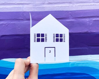 Custom Housewarming Card, New House Card, Gift for New Homeowner, New Neighbor Gift, Congratulations Card, Gift for Friend, Hand Cut Card