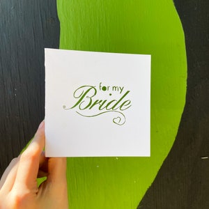 For My Bride Card for Wedding Day, Groom to Bride Wedding Gift, Wedding Day Card for Bride from Groom, Wedding Card for Her, For My Bride
