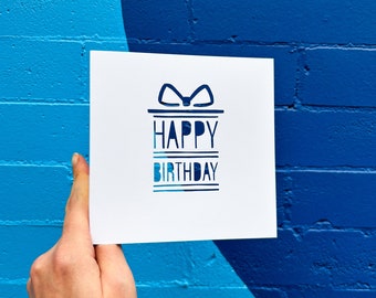 Happy Birthday Card, Grandma Card, Card for Kids, Birthday Card for Mom, Birthday Wishes Card, Daughter Birthday Gift, Hand Cut Card