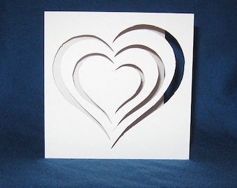 Valentine's Day Card, Abstract Heart Art, Card for Mom, Galentine's Day, Heart Designs, Lots of Love, I Love You Card, Hand Cut Card
