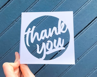 Thank You Card for Business, Thanks for Giving, Friend Appreciation Gift, Thank You Notecard, Appreciation Gift for Coworker, Hand Cut Card