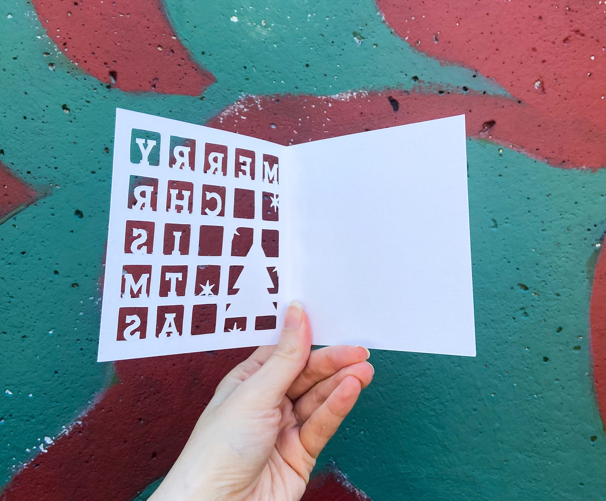 Christmas Tree Window Card Merry Christmas Greeting Card Etsy