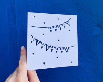 Birthday Card for Kid, Birthday Banner, Boyfriend Birthday, Happy Birthday Greeting Card, Birthday Gift for Her, Card for Him, Hand Cut Card