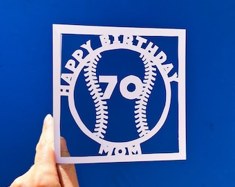 Baseball Birthday Card, Custom Card, Birthday Gift for Brother, Personalized Card, 10th Birthday, Softball Gift for Girls, Hand Cut Card