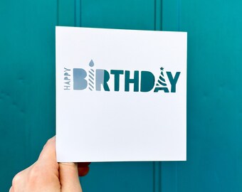 Simple Birthday Card, Gift for Son, Birthday Hat Card, Birthday Celebration, Card for Gift, Birthday Candle Card, Handmade Birthday Card