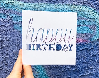 Birthday Card for Her, Birthday Greeting Card, Paper Cut Art, Gift for Husband, Happy Birthday Dad, Birthday Gift for Girl, Hand Cut Card