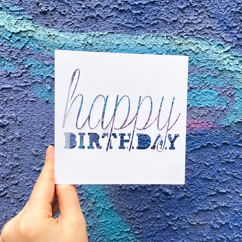 Hand Cut Birthday Card, Birthday Greeting Card, Bday Card for Daughter, Gif for Husband, Happy Birthday Card, Gift for Birthday Girl image 1