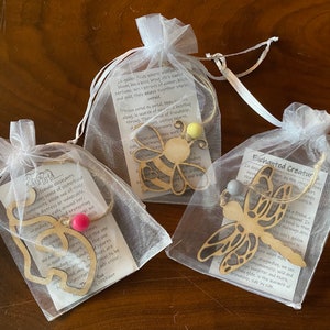 Hand Crafted Wooden Ornament: Bee, Dragonfly, Elephant