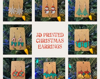 3D Printed Christmas Earrings