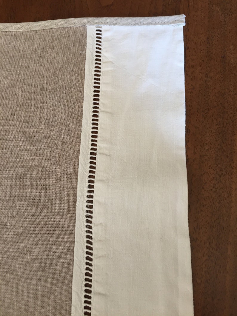 2 place mat, linen et cotton , drap ancien français, jour échelle image 3