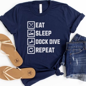 Dock diving shirt, dog sports tee, dog mom gift, dog dad t-shirt, dog lover, dog trainer tshirt, dog competition dog water sport, dock diver