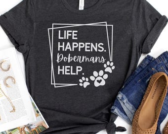 Doberman dog shirt, dobie dog mom tee, dog mama tshirt, doberman breeder t-shirt, gift for dog lover, Christmas gift, mothers day gift
