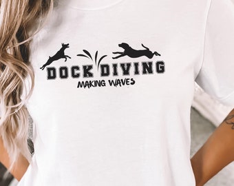 Dock Tauchen Shirt, Hund Sport T-Shirt, Hund Mama Geschenk, Canine Dock Taucher, Hundetrainer Tshirt, Hunde Konkurrenten Ausrüstung, Hundeteam, Hunde Sommer Tshirt