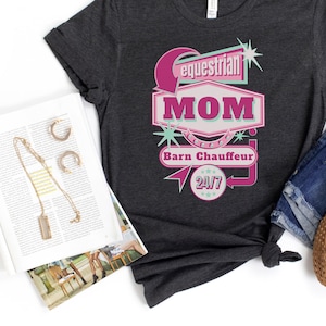 equestrian mom shirt, retro style, horse mom tee, mother&#39;s day present, horse show mom, equestrian gift, funny barn mom tshirt, horse mama