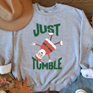 YOUTH Funny gymnastics Christmas sweatshirt, power tumbling rhythmic shirt, competitive tumbler, gift gymnast cheerleader, trampoline