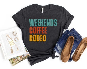 Cowboy Cowgirl Rodeo T-shirt, westernridning T-shirt, hästmamma T-shirt, cowboy cowgirl western T-shirt, hästälskare Gåva, kaffeälskare T-shirt