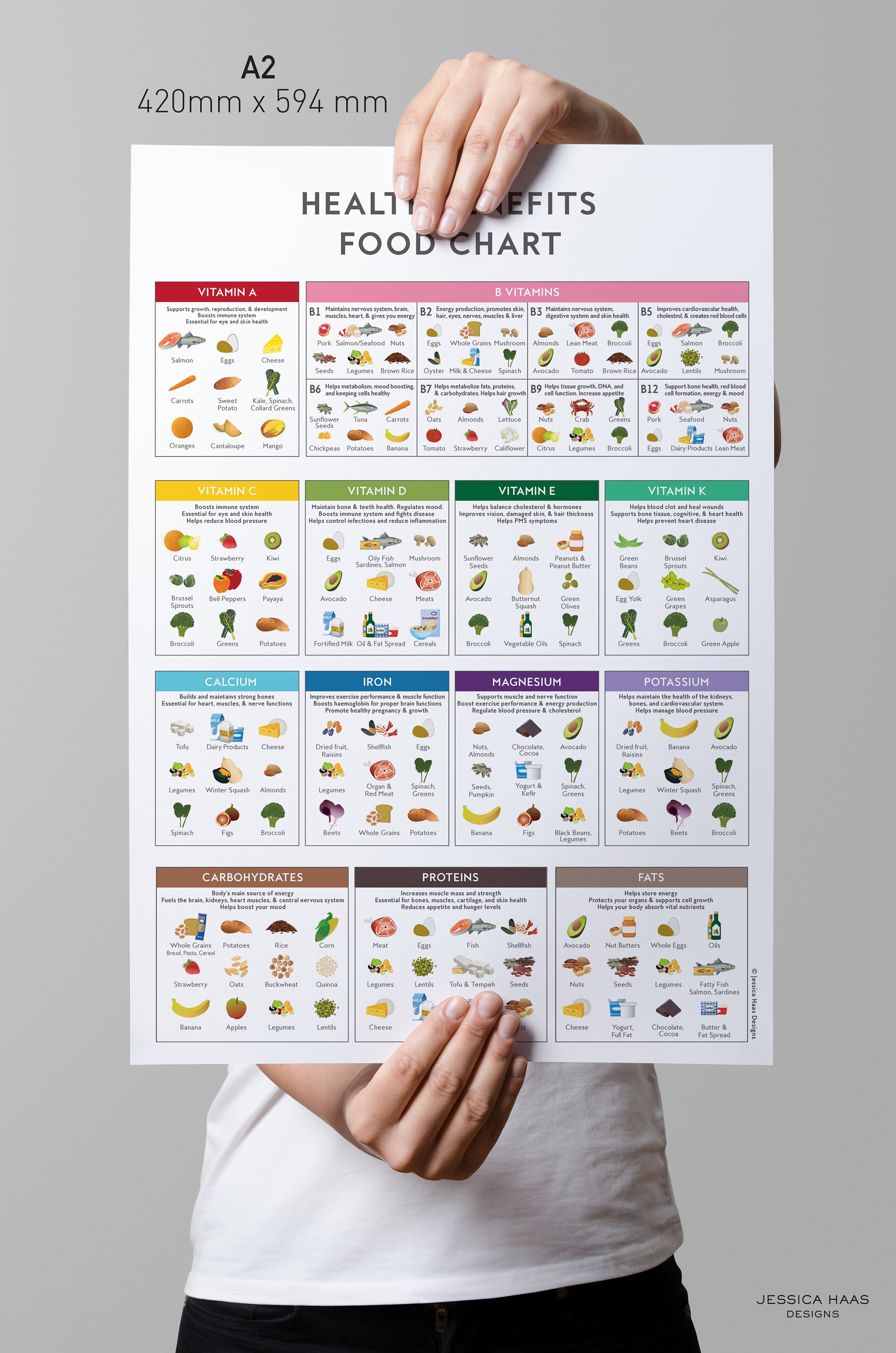 Health Benefits Food Chart A2 PRINTABLE Digital Download Etsy Australia