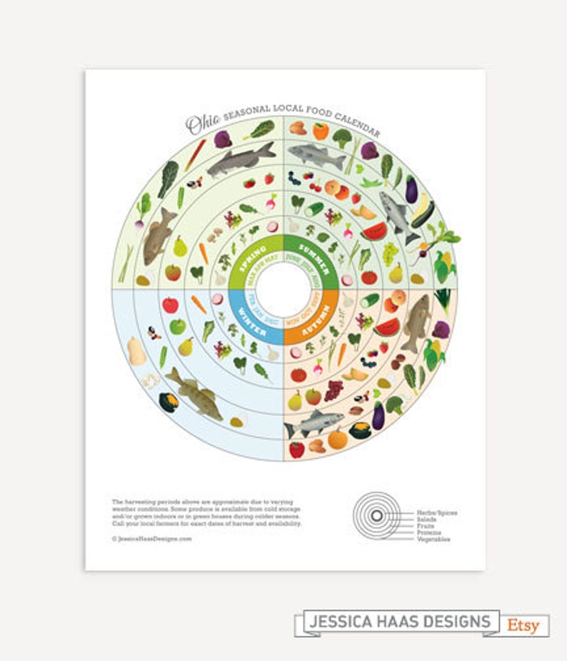 OHIO Local Food Seasonal Guide Print Etsy OHIO Local Food Seasonal Guide Print Etsy