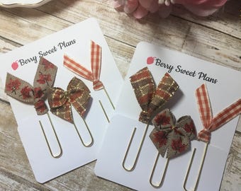 Fall Gathering - Choice of Sets - Set of 3 Planner Clips / Bookmarks, Planner Accessories, TN Accessories