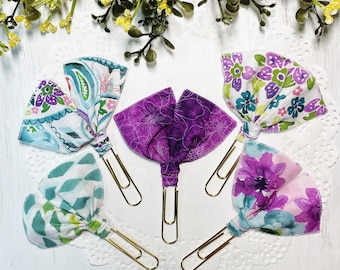 Purple & Teal Fabric Clips