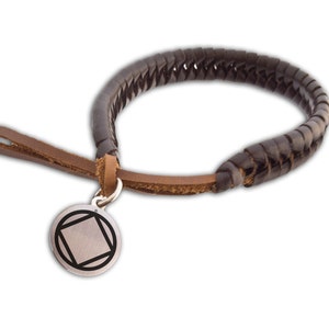 NA Narcotics Anonymous Braided Leather Bracelet: Recovery Gift