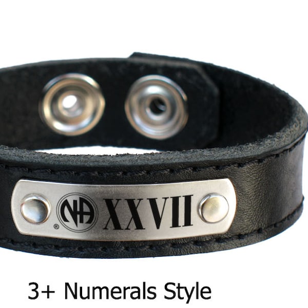 NA Clean Anniversary Leather Bracelet with Roman Numerals Free US shipping