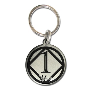 Custom Year NA Narcotics Anonymous Clean Anniversary Keychain Keyring  | Clean and Sober Gift | NA Medallion | Clean Birthday