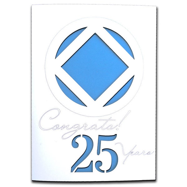 3-D LaserCut Sobriety Anniversary Card, Any years, NA Narcotics Anonymous, 12 Step Recovery Clean Years Gift Token