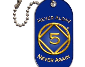 NA Anniversary Keychain: Narcotics Anonymous Medallion, Sober Gift