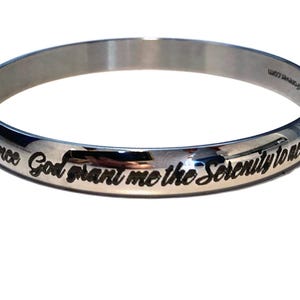 Serenity Prayer Bangle Bracelet Recovery Gift Encouragement Touchstone for Lovers of the Prayer