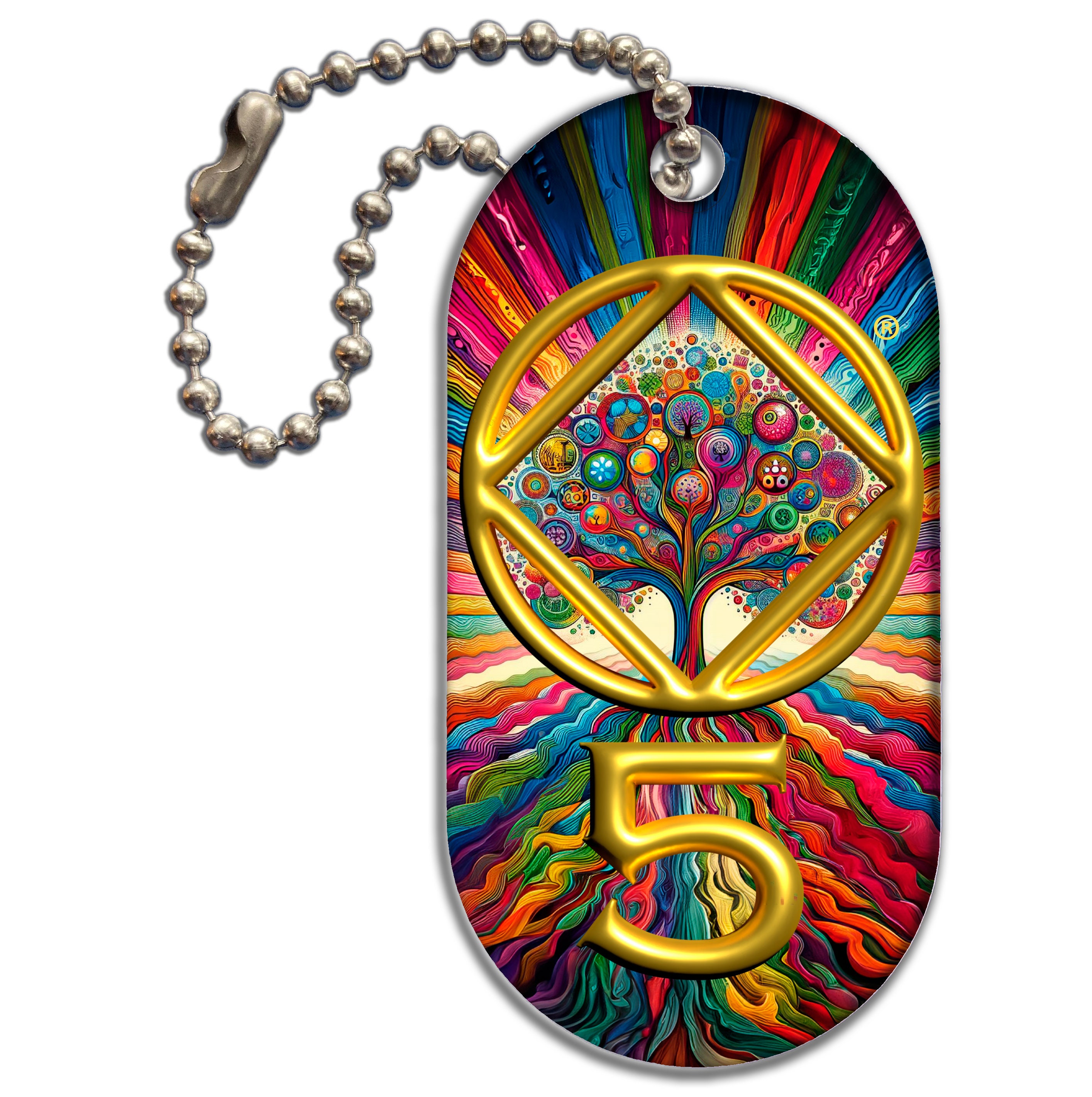 NA Tree of Life Keychain: Narcotics Anonymous Sobriety Gift