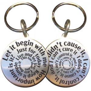 Al-Anon Stainless Steel Keychain: Laser Marked Medallion