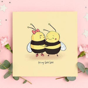 To My Bee Bee: A Cute and Quirky Kawaii Bee Valentine&#39;s Day Card for Married Couples, I Love You Card