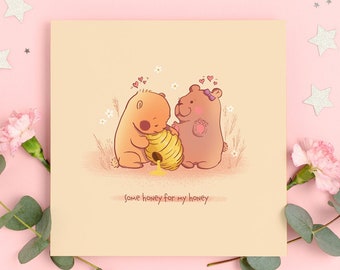 Cute Honey Bear Card for Valentines Dat, Great Couples Gift Or Married Couples, Happy Valentines Day