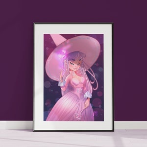 Love Witch Art Print: Pink Fantasy Illustration (11x17)