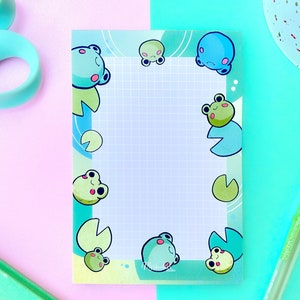 Frog Stationery, Frog Notepad, Froggy memopad, Frog Stationery, Kawaii Notepad, Cute Stationery, Back To School