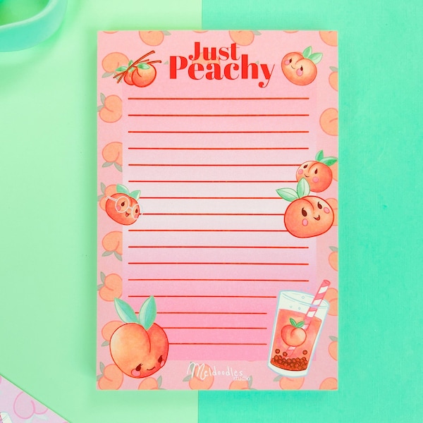 Peach Stationery, Peach Notepad, Kawaii Stationery , Korean memo pad, Fruit stationery