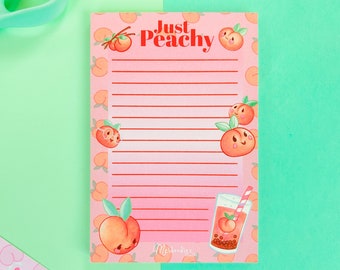 Peach Stationery, Peach Notepad, Kawaii Stationery , Korean memo pad, Fruit stationery