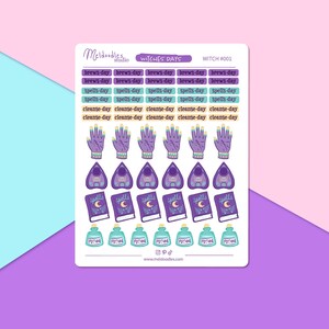 Witchy Stickers, Witch Weekly Planner Sticker Sheets, Wiccan daily stickers, Great For Bullet Journals, notebooks, SMALL