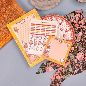 Chicken Stationery Gift Set Farmhouse Aesthetic Notepad, Sticky Notes & Planner Stickers Cute Chicken Desk Supplies  Gift
