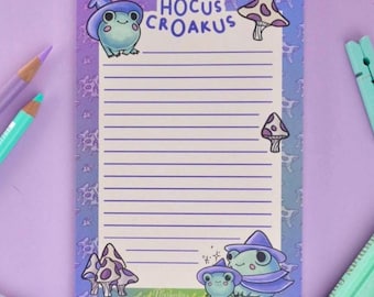 Witchy Frog Notepad: Kawaii Halloween Stationery for School & Office Supplies, Cute Memo Pad Gift