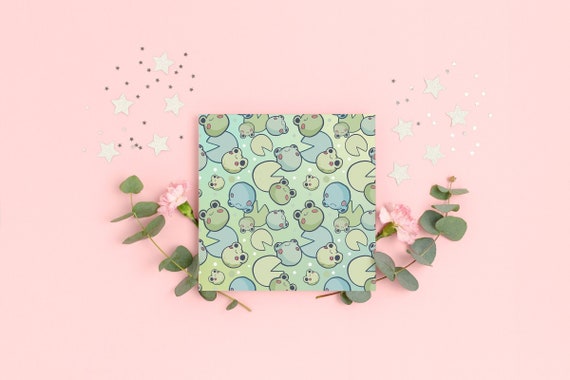 Frog Greeting Card, Blank Card, Kawaii card, Cute Frog Card, Celebration Card, Kawaii Illustration, Thank you card