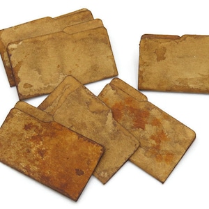 Miniature File Folders Handmade Ephemera Small Office Stationery Grungy Paper Supply