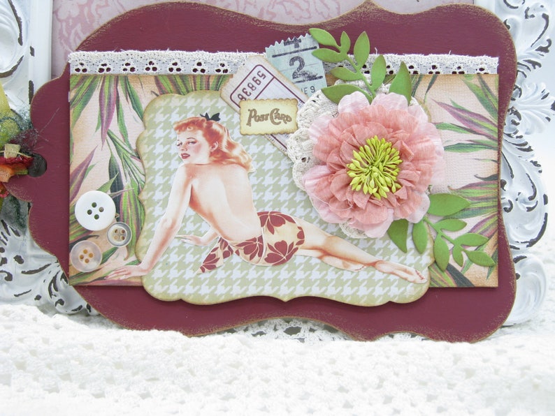 1950s Digital Images of Women Journal Cover Decoration Accessories Retro Pinup Girl Tags Scrapbook Layout Page Embellishment
